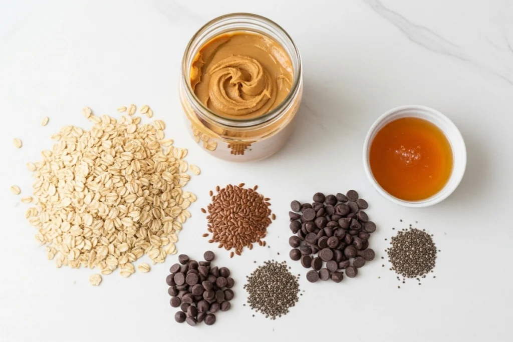 Ingredients for peanut butter protein balls